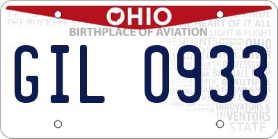 OH license plate GIL0933