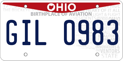 OH license plate GIL0983