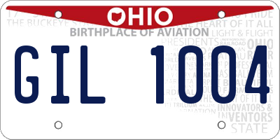 OH license plate GIL1004