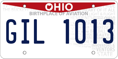 OH license plate GIL1013
