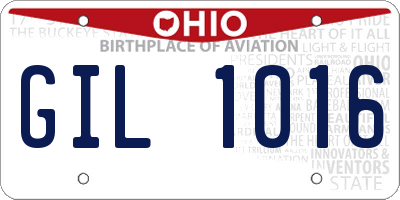 OH license plate GIL1016