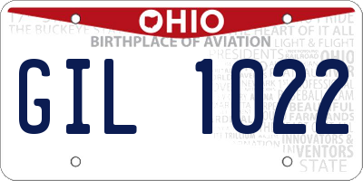 OH license plate GIL1022