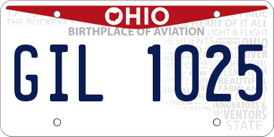 OH license plate GIL1025