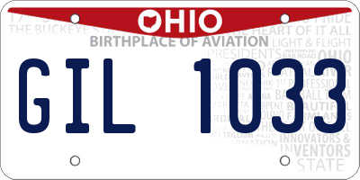 OH license plate GIL1033