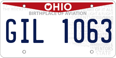 OH license plate GIL1063
