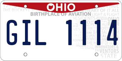 OH license plate GIL1114
