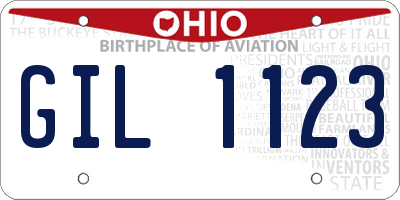 OH license plate GIL1123