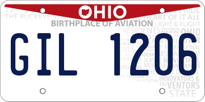 OH license plate GIL1206