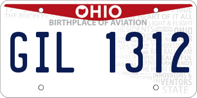 OH license plate GIL1312