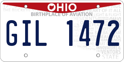 OH license plate GIL1472