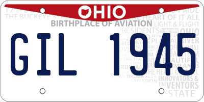 OH license plate GIL1945