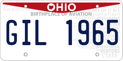 OH license plate GIL1965