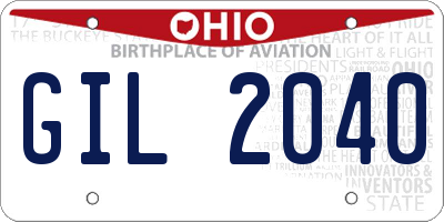OH license plate GIL2040