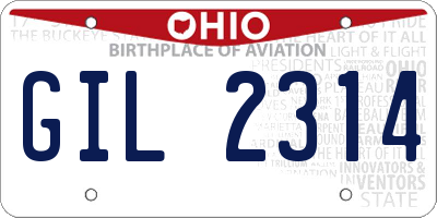 OH license plate GIL2314