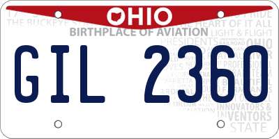 OH license plate GIL2360