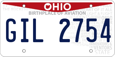 OH license plate GIL2754