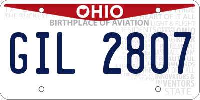 OH license plate GIL2807