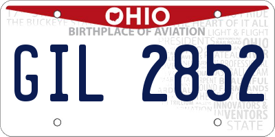 OH license plate GIL2852