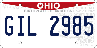OH license plate GIL2985