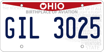 OH license plate GIL3025