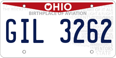 OH license plate GIL3262