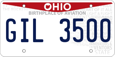 OH license plate GIL3500