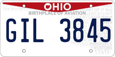OH license plate GIL3845