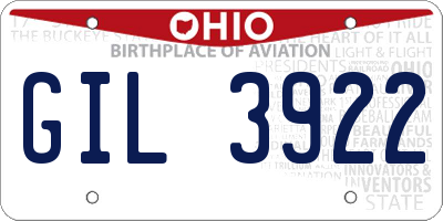OH license plate GIL3922