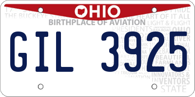 OH license plate GIL3925