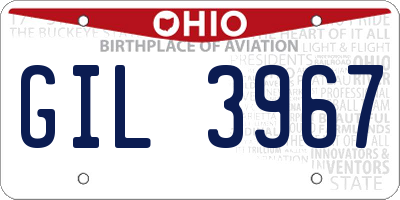 OH license plate GIL3967