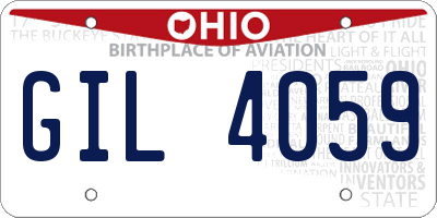 OH license plate GIL4059