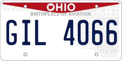 OH license plate GIL4066