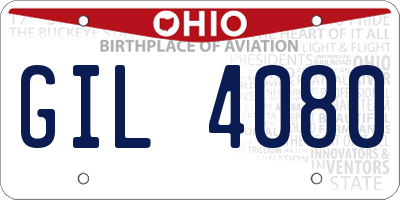 OH license plate GIL4080