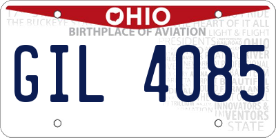 OH license plate GIL4085