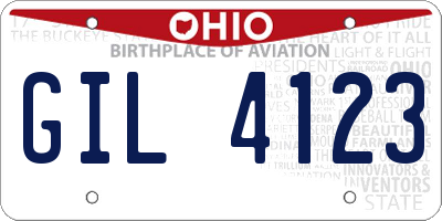OH license plate GIL4123