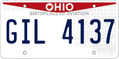 OH license plate GIL4137