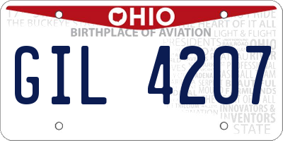 OH license plate GIL4207