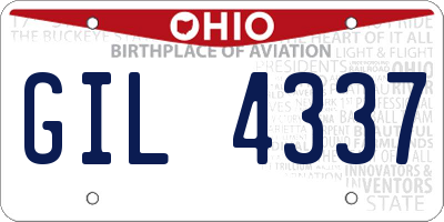 OH license plate GIL4337