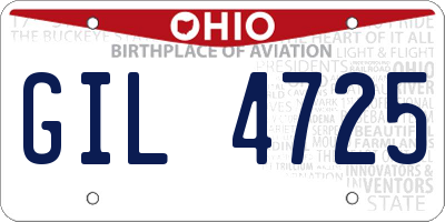 OH license plate GIL4725