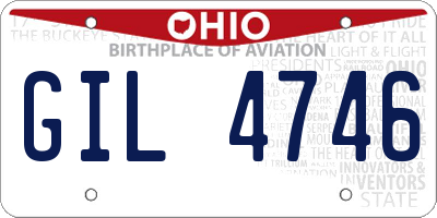 OH license plate GIL4746