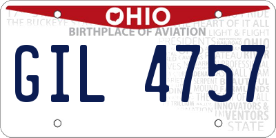 OH license plate GIL4757