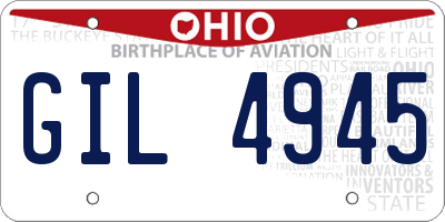 OH license plate GIL4945