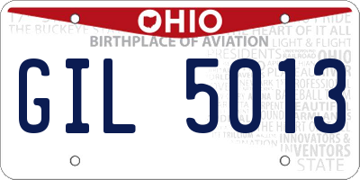 OH license plate GIL5013