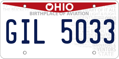 OH license plate GIL5033