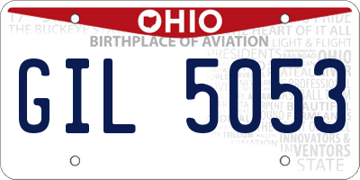 OH license plate GIL5053