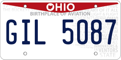 OH license plate GIL5087