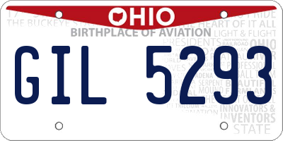 OH license plate GIL5293