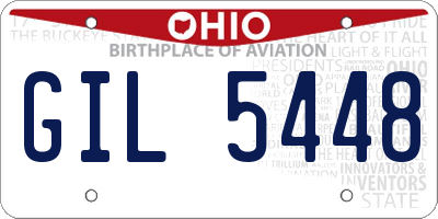 OH license plate GIL5448