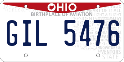 OH license plate GIL5476