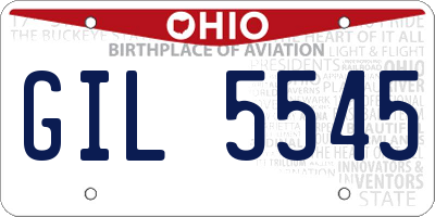 OH license plate GIL5545